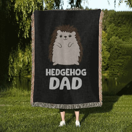 Hedgehog Dad Woven Blankets