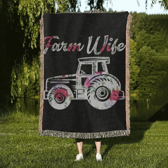 Farm Farmer Farming Tractor Farmer'S Woven Blankets