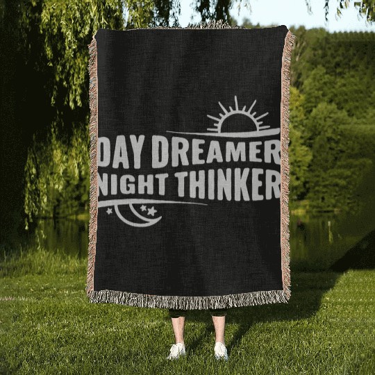 Day Dreamer Night Thinker Woven Blankets