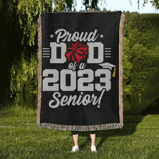 Senior Year - Cheerleading Dad - Class of 2023 - S Woven Blankets