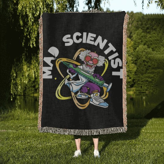 Mad Scientist Science Physics Chemistry Chemist Woven Blankets