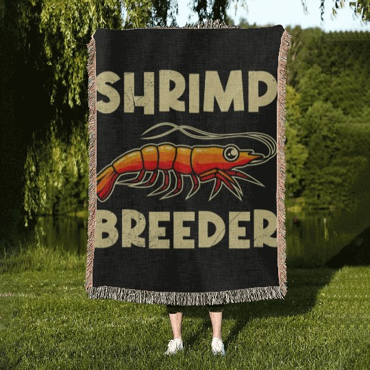 Shrimp Farmer Shrimp Shirmp Aquarium Aquarist Woven Blankets