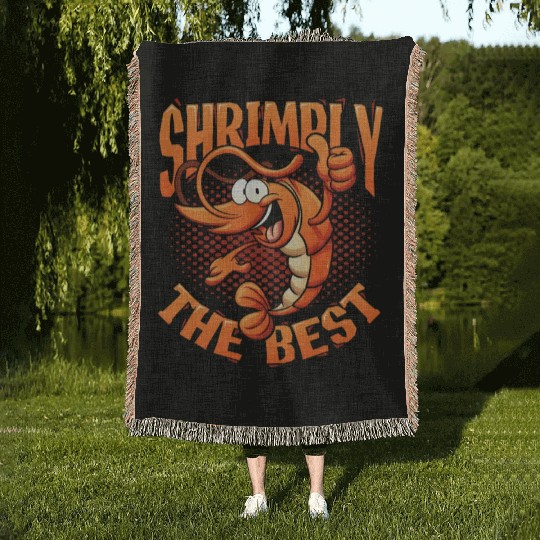 Shrimply The Best Aquarist Shrimp Farmer Woven Blankets
