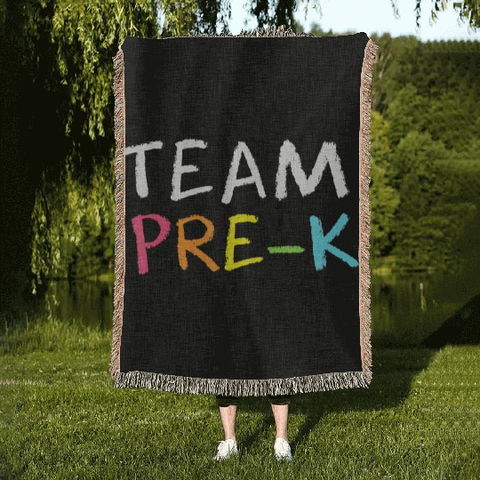 Team Pre K Teacher Back To School Top Woven Blankets