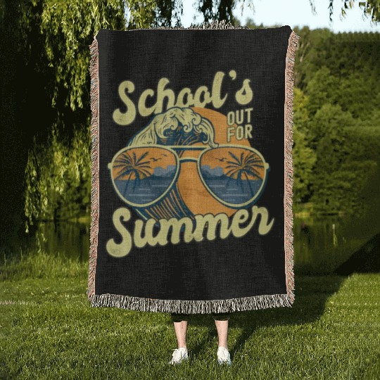 Schools Out For Summer For Teacher Cool Last Day V Woven Blankets