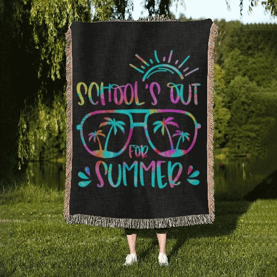 Last Day Of School Schools Out For Summer Teacher Woven Blankets