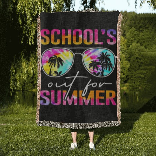 Last Day Of School Schools Out For Summer Teacher Woven Blankets