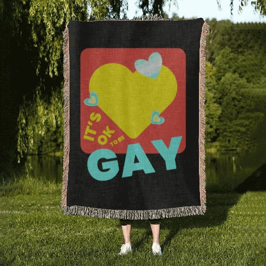 It's OK to Be Gay Equality Gay Pride Rainbow Gay Woven Blankets