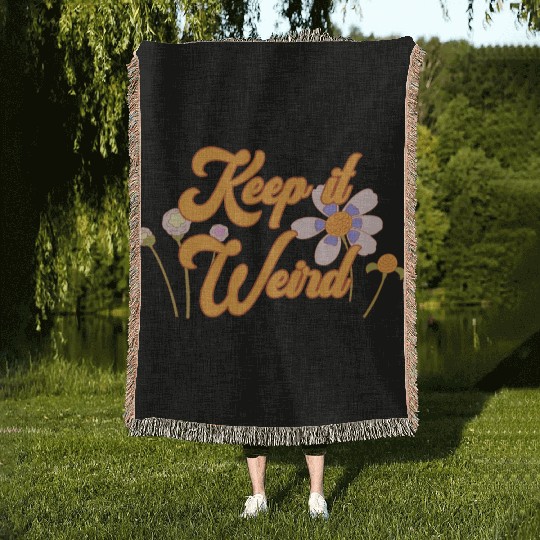 Keep It Weird Woven Blankets