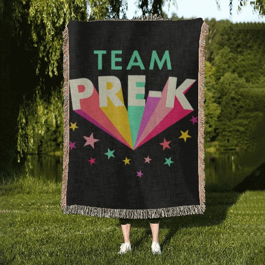 Team Pre K Teacher Back To School Woven Blankets