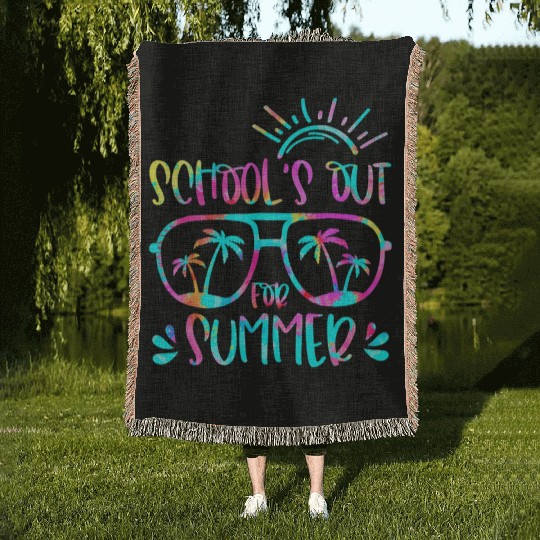 Last Day Of School Schools Out For Summer Teacher Woven Blankets