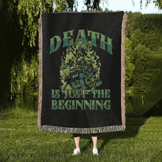 Necromancy Death Is Just The Beginning Necromancer Woven Blankets