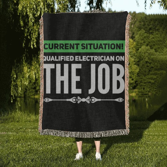 Qualified Electrician / electrical engineer gift Woven Blankets