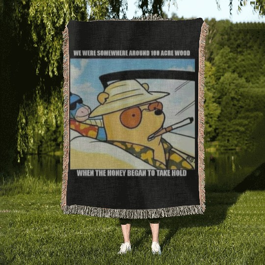Can't stop here, its pooh country Woven Blankets