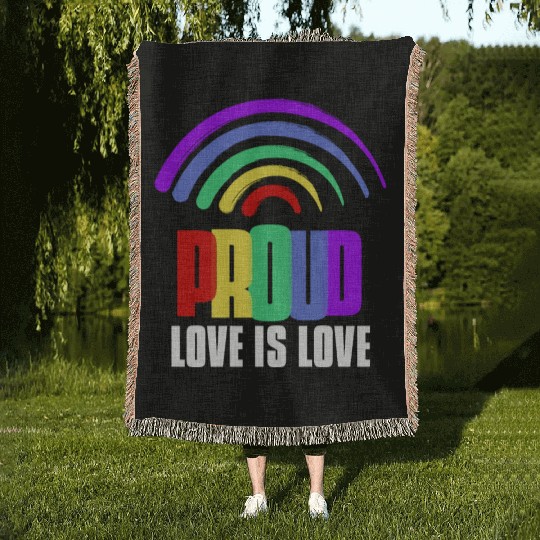 Love is Love Woven Blankets Gay Pride Day Rainbow Proud