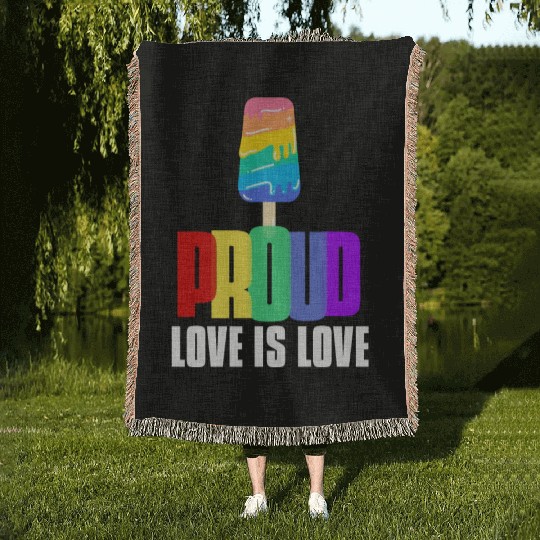 Proud LGBT Woven Blankets Love is Love Woven Blankets LGBTQ Pride