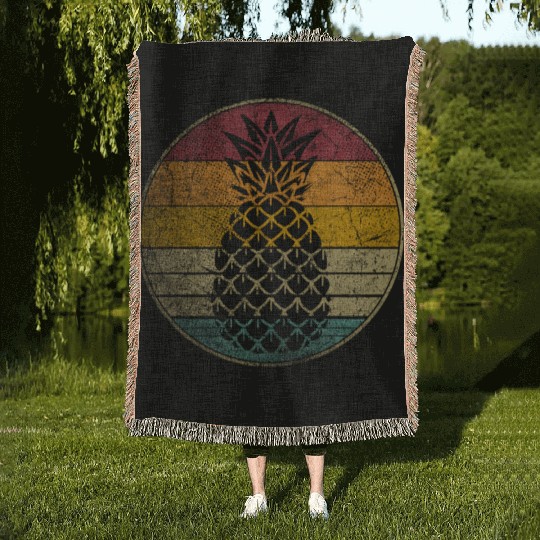 Pineapple Fruit Style 70S 80S Woven Blankets