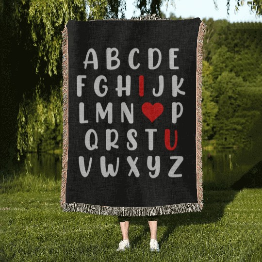 Abc Alphabet I Love You English Teacher Day Woven Blankets