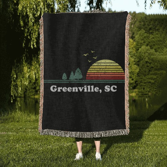 Greenville South Carolina Home Print Woven Blankets