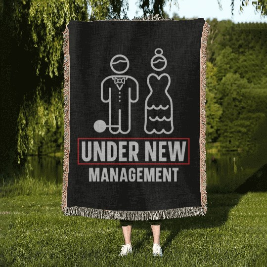 Bride And Groom Wedding Day Marriage Just Married Woven Blankets