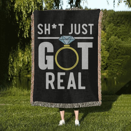 Bride And Groom Wedding Day Marriage Just Married Woven Blankets