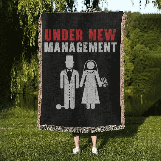 Bride And Groom Wedding Day Marriage Just Married Woven Blankets