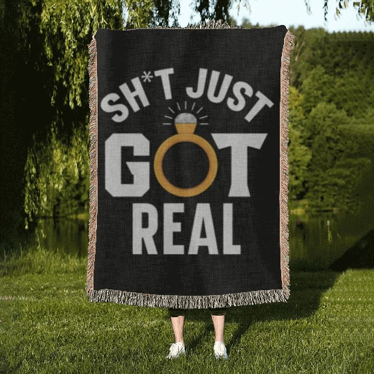 Bride And Groom Wedding Day Marriage Just Married Woven Blankets