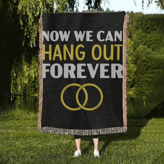 Bride And Groom Wedding Day Marriage Just Married Woven Blankets