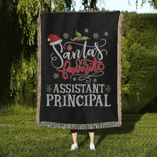 Santa'S Favorite Assistant Principal Party Woven Blankets