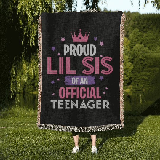 Proud Little Sister Of An Officialnager 13Th Woven Blankets