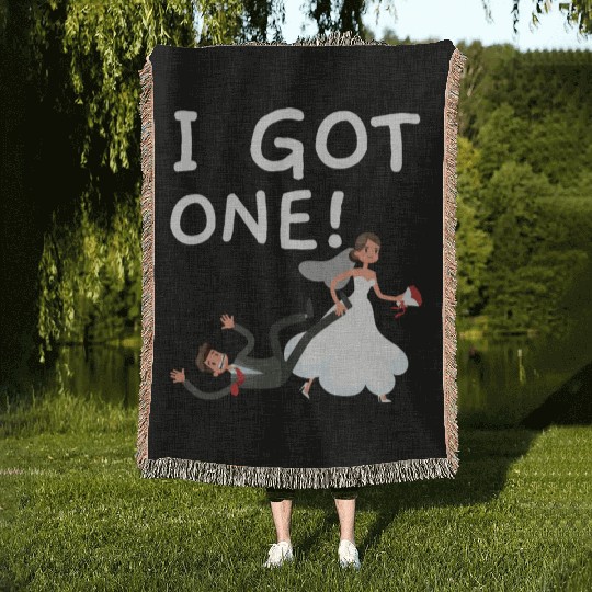 Bride And Groom Wedding Day Marriage Just Married Woven Blankets