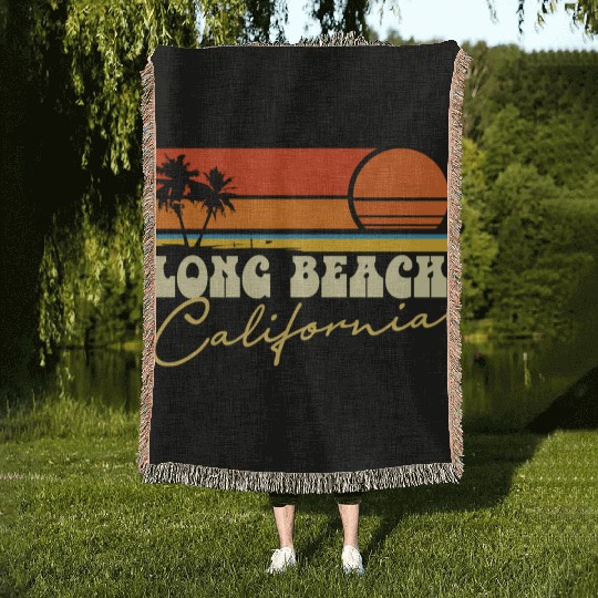 Long Beach California Woven Blankets