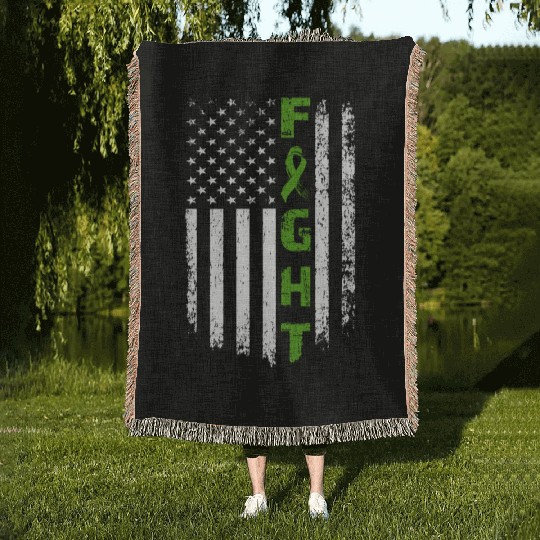 Fight Mental Health Awareness Flag Woven Blankets