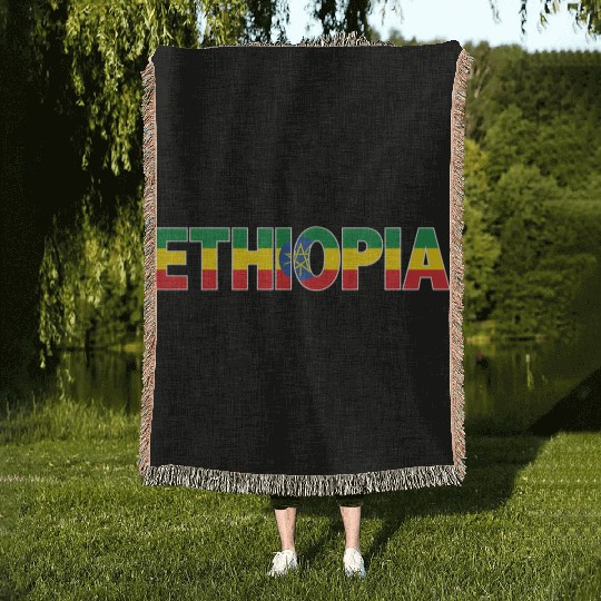 Ethiopia Flag For Patriotic And Proud Ethiopian Woven Blankets