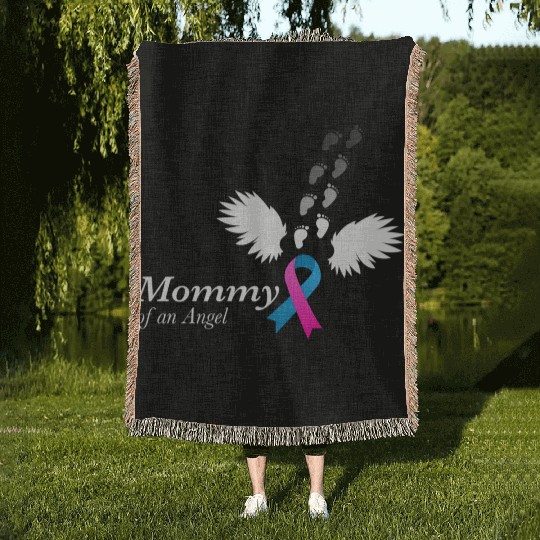 Angel Mommy Miscarriage Awareness Infant Mother Woven Blankets