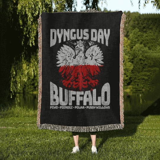 Dyngus Day Buffalo Piwo Pierogi Polka Woven Blankets
