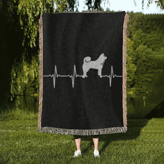 Akita Woven Blankets Heartbeat Japanese Akita Gift