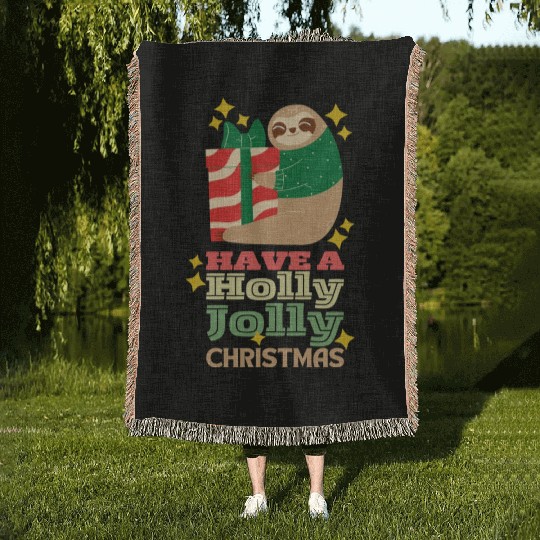 Have A Holly Jolly Christmas Woven Blankets