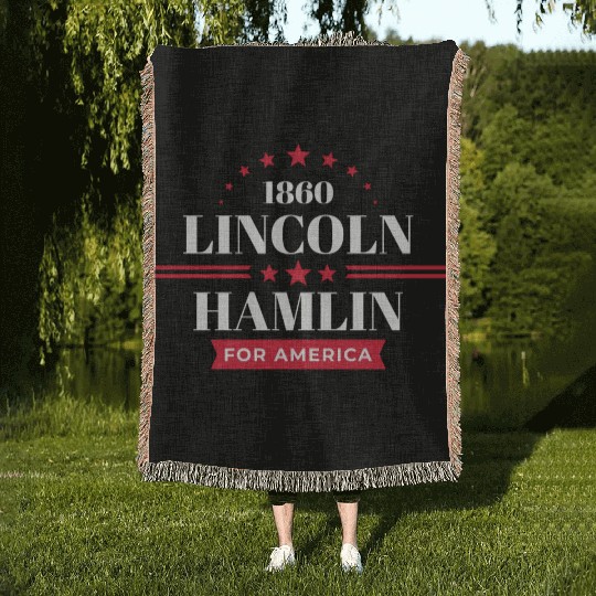 Abe Lincoln 1860 Republican Campaign Woven Blankets