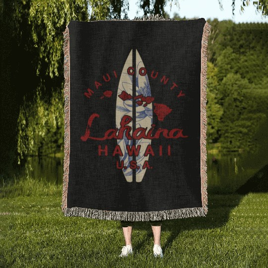 Maui Lahaina Hawaiian Islands Hawaii Woven Blankets