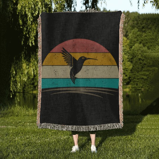 Hummingbird Distressed Hummingbird Woven Blankets