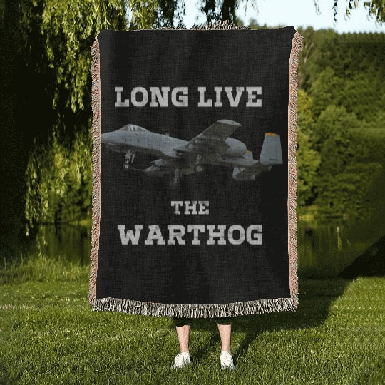 Long Live The A10 Warthog - Military Fighter Jet Woven Blankets