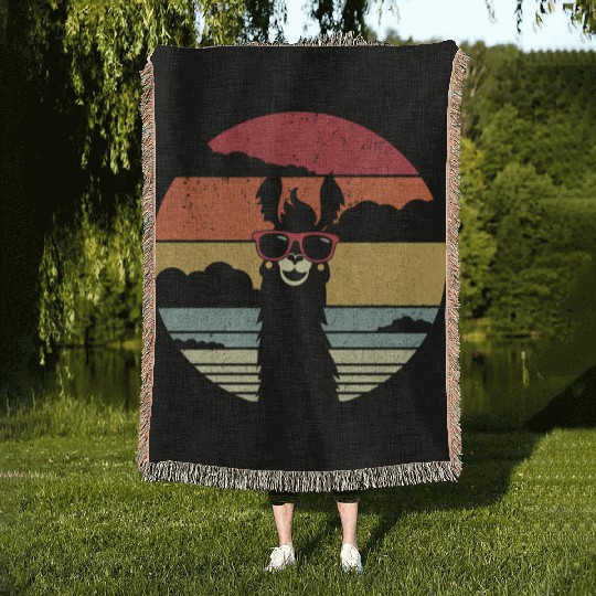 Llama Alpaca Woven Blankets
