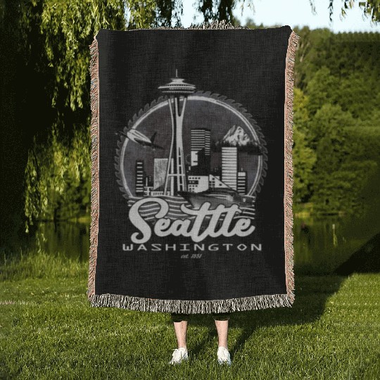 Seattle Pacific Northwest Emerald City Woven Blankets