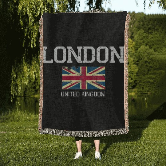 London England United Kingdom Woven Blankets