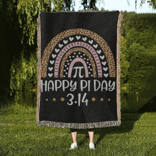 Happy Pi Day Mathematic Math Teacher Leopard Woven Blankets
