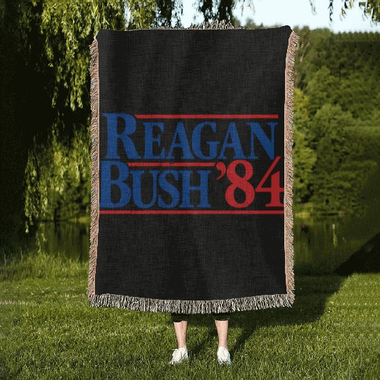 Reagan Bush '84 Republican Woven Blankets