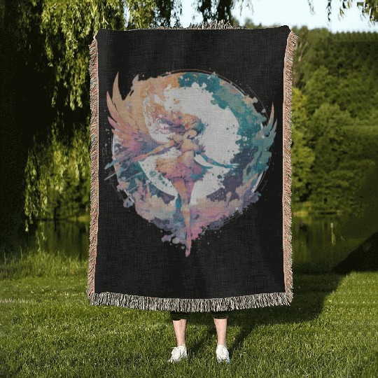 Watercolor Fairy Fairycore Grunge Pastel Goth Aest Woven Blankets