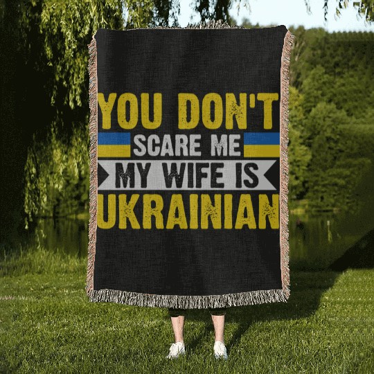My Is Ukrainian Ukraine Flag Woven Blankets