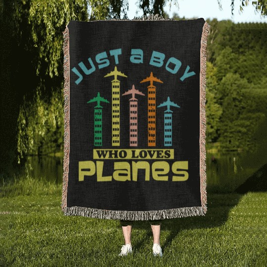 Just A Who Loves Planess Toddler Pilot Flying Woven Blankets